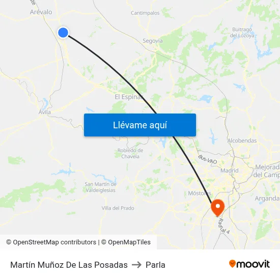 Martín Muñoz De Las Posadas to Parla map
