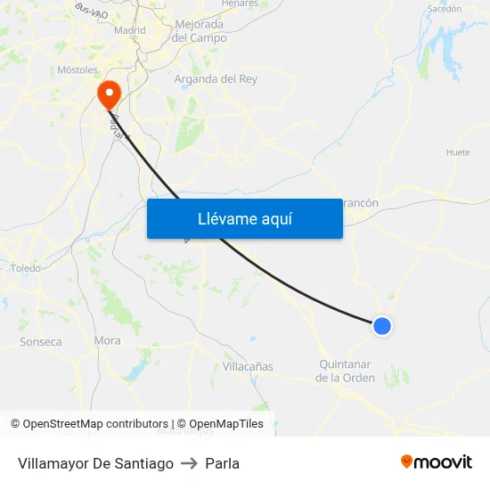 Villamayor De Santiago to Parla map
