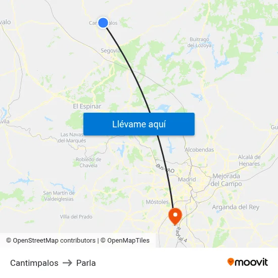 Cantimpalos to Parla map