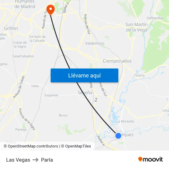 Las Vegas to Parla map