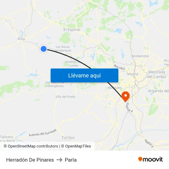 Herradón De Pinares to Parla map