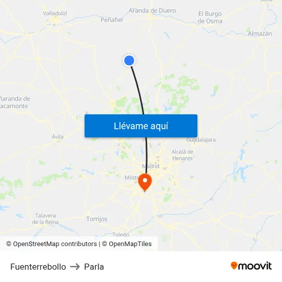 Fuenterrebollo to Parla map