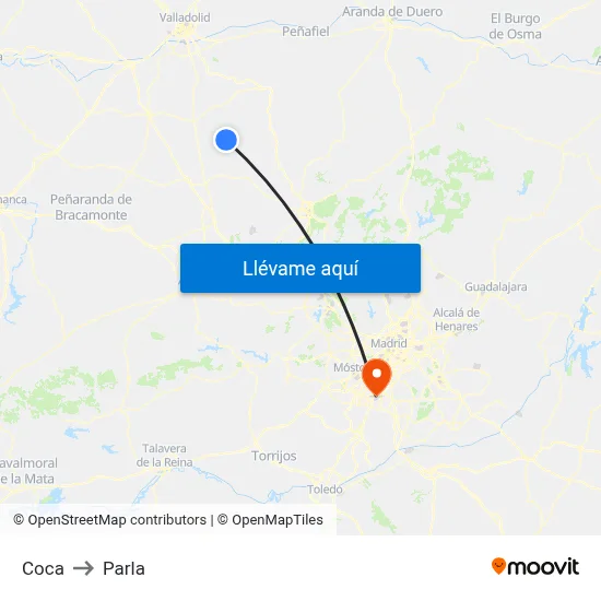 Coca to Parla map