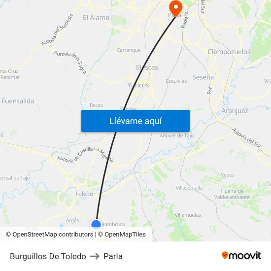 Burguillos De Toledo to Parla map
