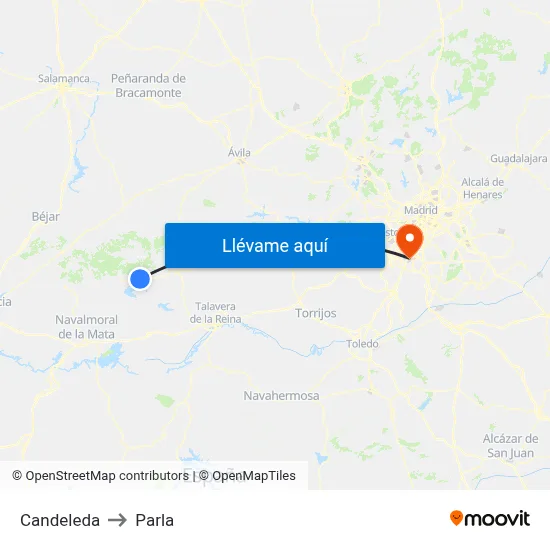 Candeleda to Parla map