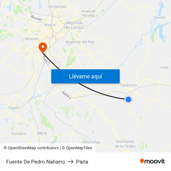 Fuente De Pedro Naharro to Parla map