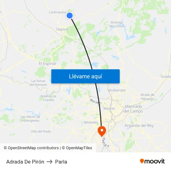Adrada De Pirón to Parla map