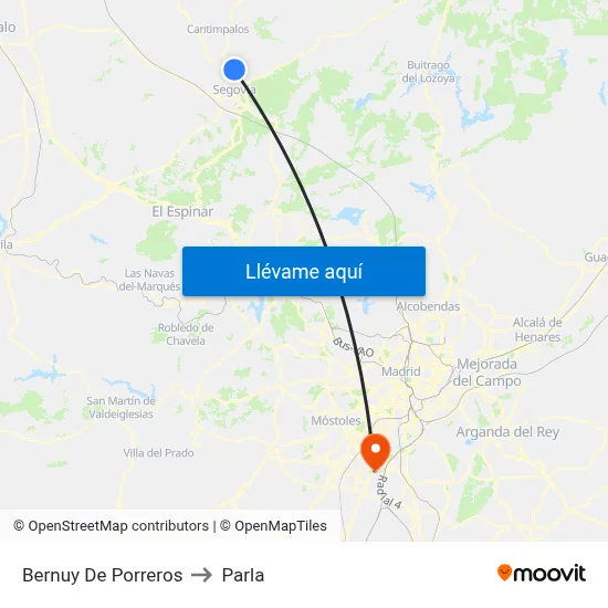 Bernuy De Porreros to Parla map