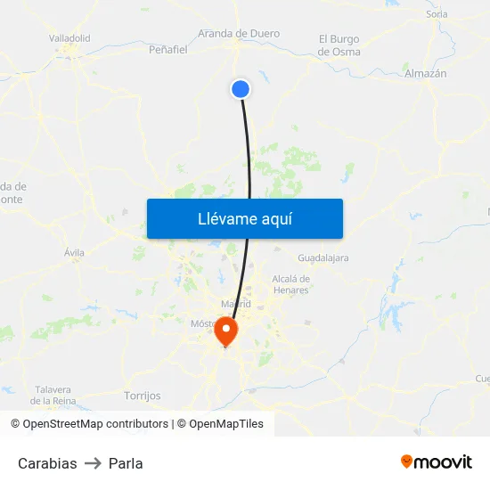 Carabias to Parla map