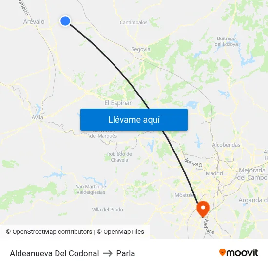 Aldeanueva Del Codonal to Parla map
