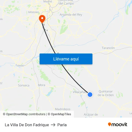 La Villa De Don Fadrique to Parla map