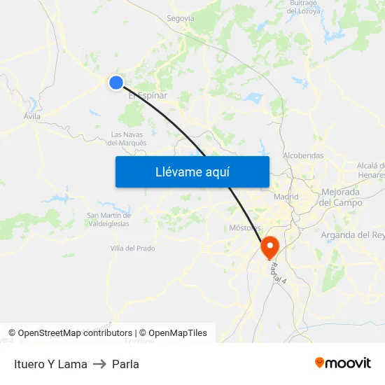 Ituero Y Lama to Parla map