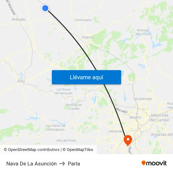 Nava De La Asunción to Parla map