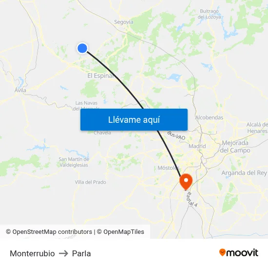 Monterrubio to Parla map