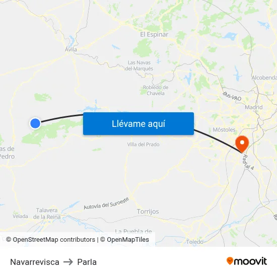 Navarrevisca to Parla map