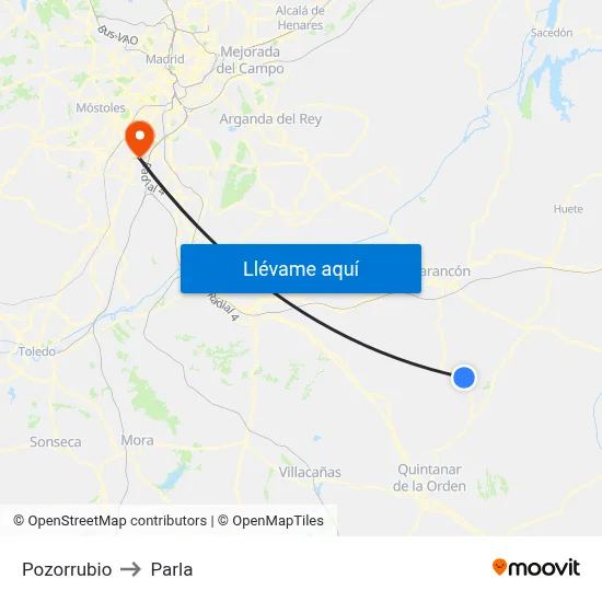 Pozorrubio to Parla map