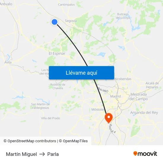 Martín Miguel to Parla map
