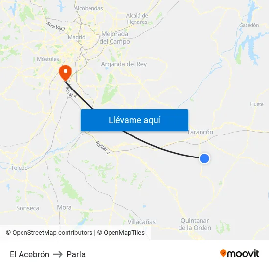 El Acebrón to Parla map