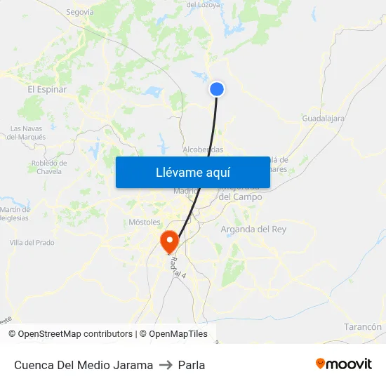 Cuenca Del Medio Jarama to Parla map