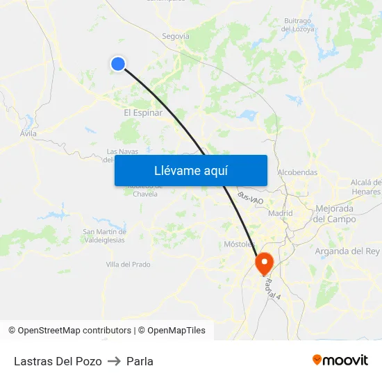 Lastras Del Pozo to Parla map