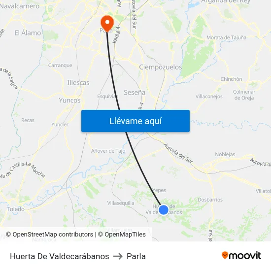 Huerta De Valdecarábanos to Parla map