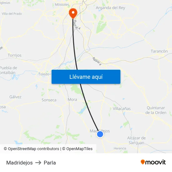 Madridejos to Parla map