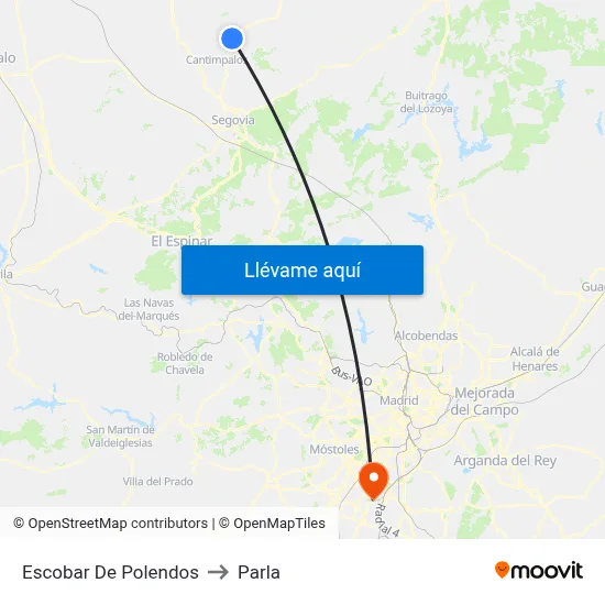 Escobar De Polendos to Parla map