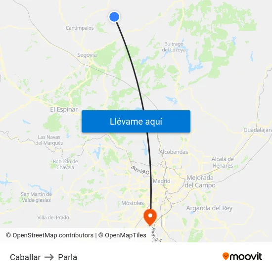 Caballar to Parla map