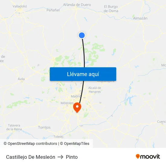Castillejo De Mesleón to Pinto map