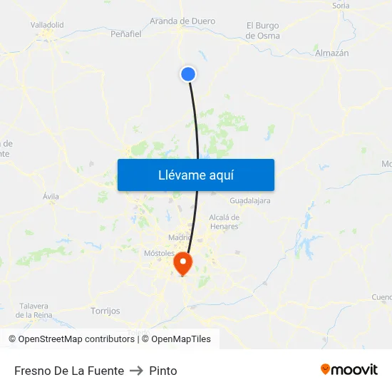 Fresno De La Fuente to Pinto map