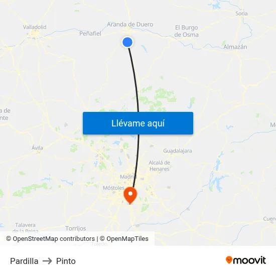 Pardilla to Pinto map