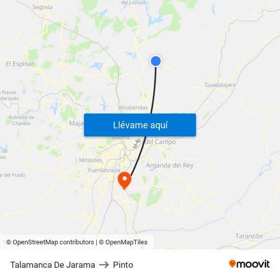 Talamanca De Jarama to Pinto map