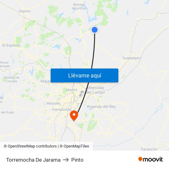 Torremocha De Jarama to Pinto map