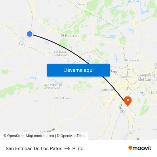 San Esteban De Los Patos to Pinto map