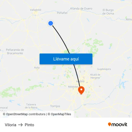 Viloria to Pinto map