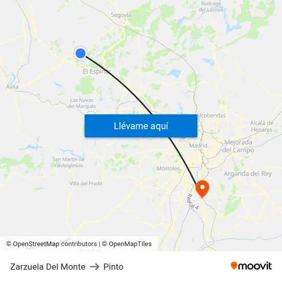 Zarzuela Del Monte to Pinto map
