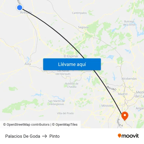 Palacios De Goda to Pinto map