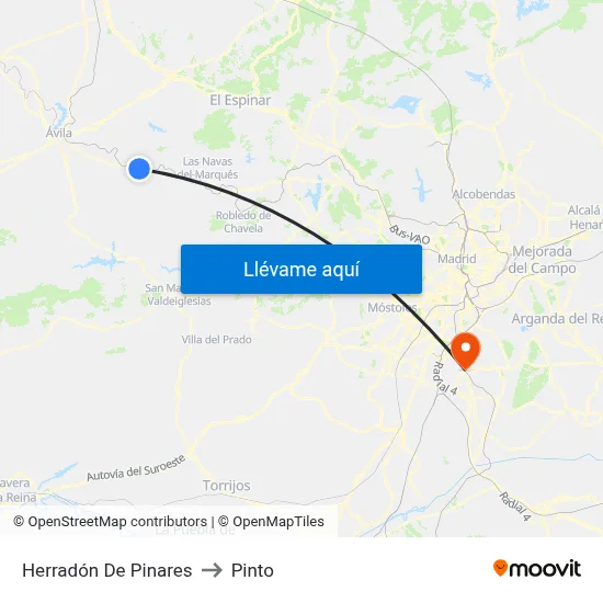 Herradón De Pinares to Pinto map