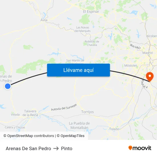 Arenas De San Pedro to Pinto map
