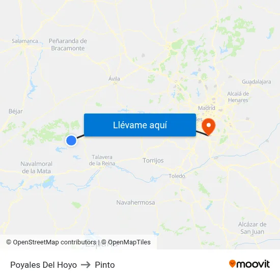 Poyales Del Hoyo to Pinto map