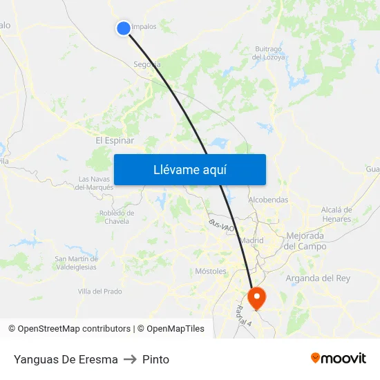 Yanguas De Eresma to Pinto map