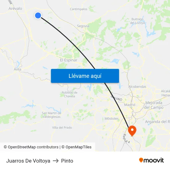 Juarros De Voltoya to Pinto map
