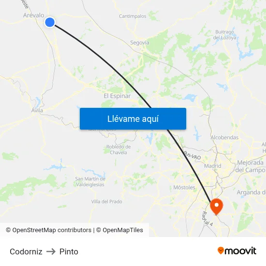 Codorniz to Pinto map