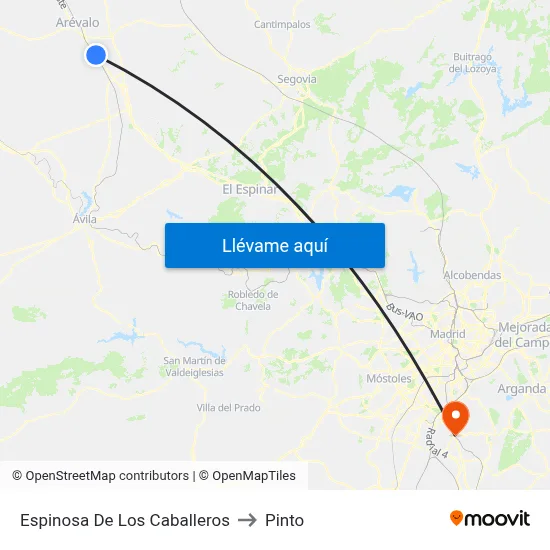 Espinosa De Los Caballeros to Pinto map