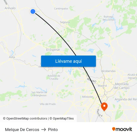 Melque De Cercos to Pinto map