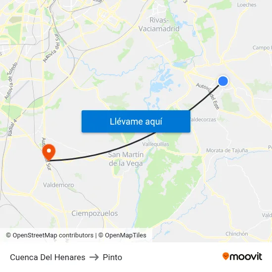Cuenca Del Henares to Pinto map