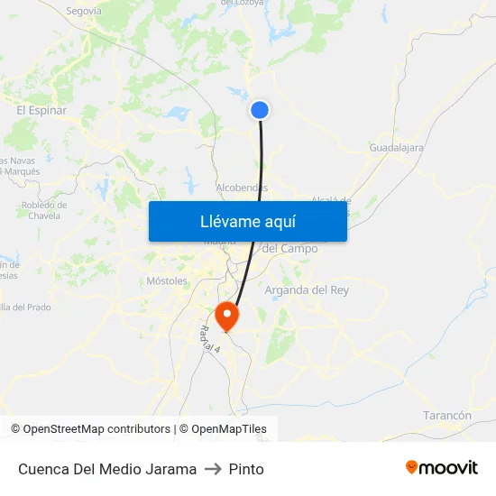 Cuenca Del Medio Jarama to Pinto map