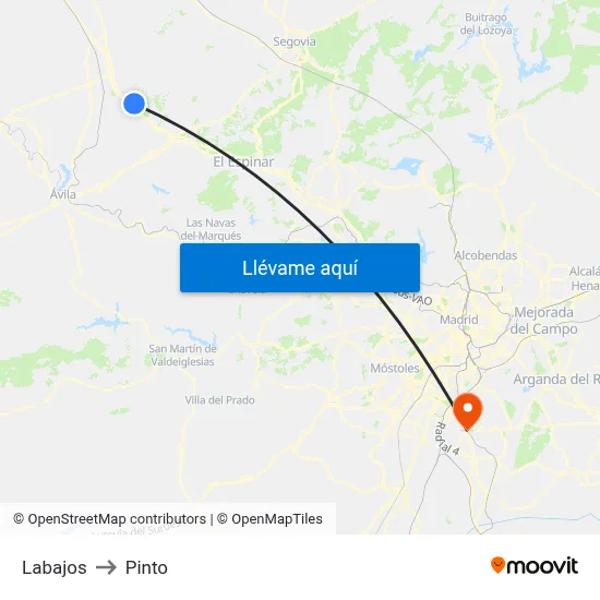 Labajos to Pinto map