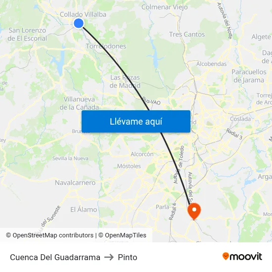 Cuenca Del Guadarrama to Pinto map