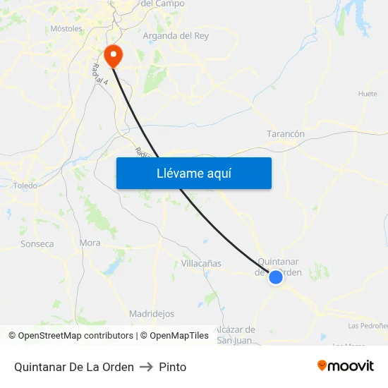 Quintanar De La Orden to Pinto map